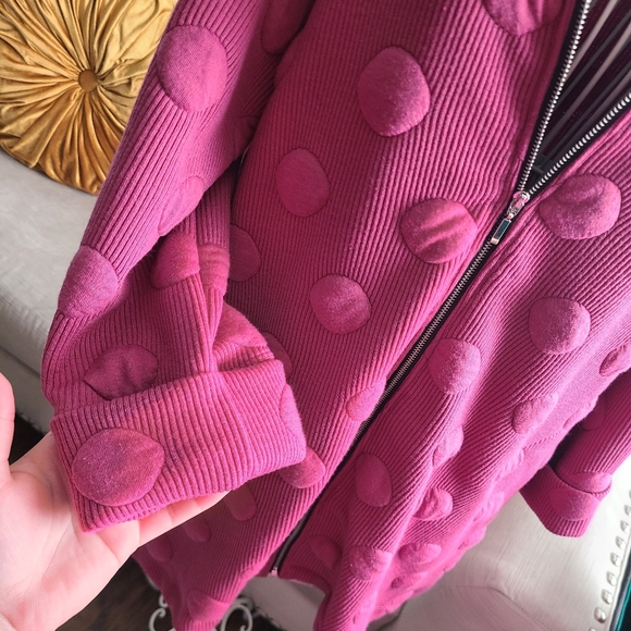 SOLD Berry Polkadot jacket - Picture 3 of 6